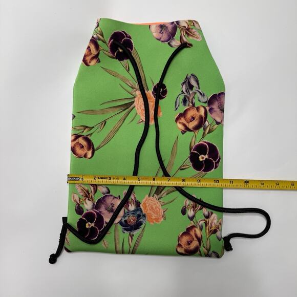 Triangl Neoprene Bikini Swimsuit Kelly Green Floral 2pc Bathing Suit S/M And Bag - Picture 9 of 16